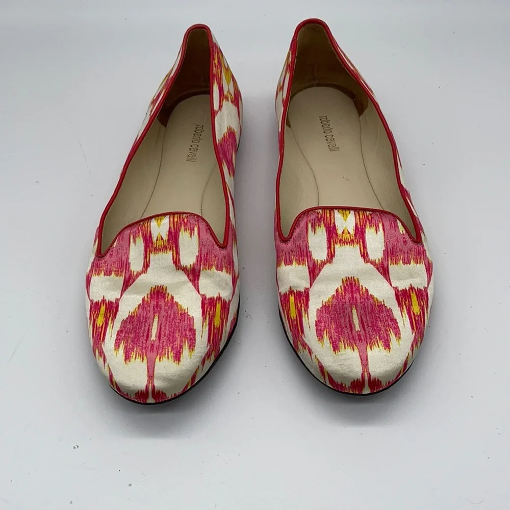 Roberto Cavalli Ballet Flats Pink Yellow signed name on side Size 36 - Picture 4 of 11